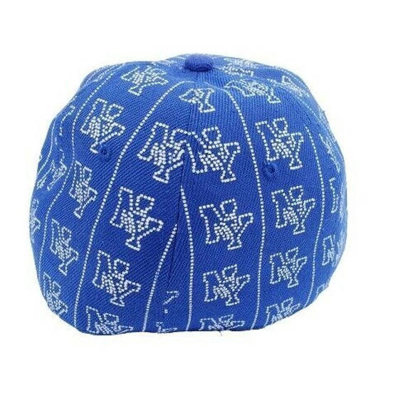 NY New York Blue & White 100% Cotton Hat Size 7.5 - Picture 4 of 5